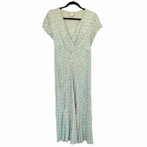 Vintage Mint Green Floral Midi Dress